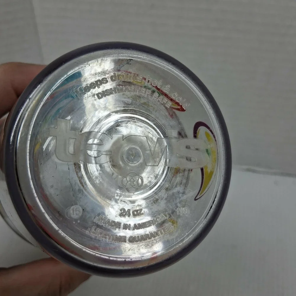 Tervis 24oz Insulated Tumbler Paisley Floral Clear Yellow Travel Lid Made in USA